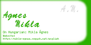 agnes mikla business card