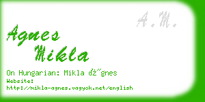 agnes mikla business card